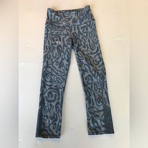 Under Armour Womens XS Blue Tone on Tone Swirl Heatgear Ankle Leggings